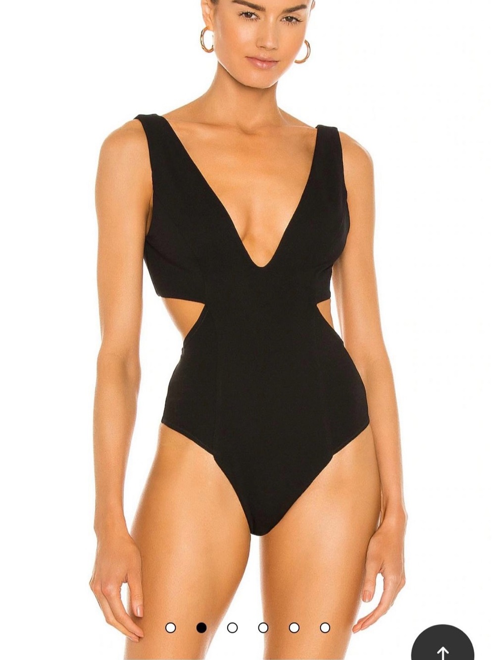 NBD Black Deep V Cutout One-Piece Swimsuit